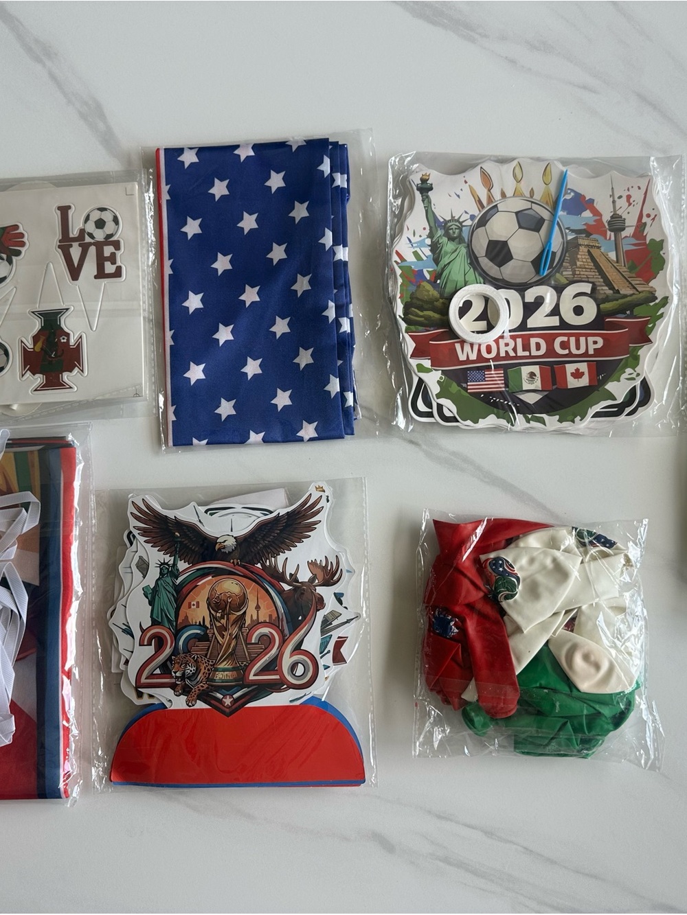 Birthday 2026 World Cup Party Decorations - Stars & Flags Pack
